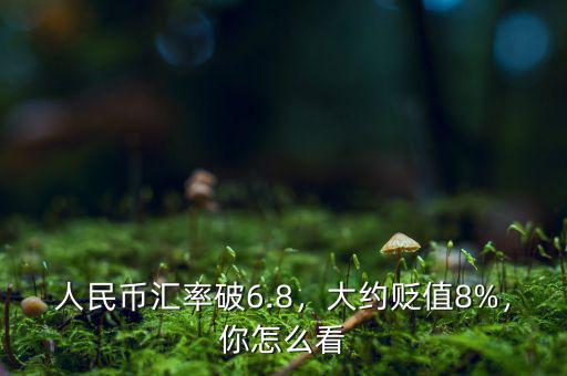 人民幣匯率破6.8，大約貶值8%，你怎么看