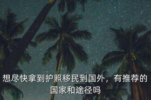想盡快拿到護(hù)照移民到國(guó)外，有推薦的國(guó)家和途徑嗎