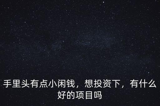 手里頭有點(diǎn)小閑錢(qián)，想投資下，有什么好的項(xiàng)目嗎