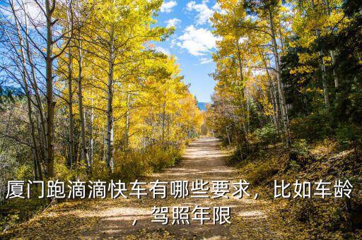 廈門跑滴滴快車有哪些要求，比如車齡，駕照年限