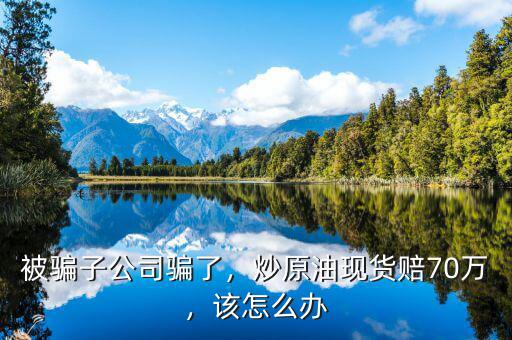 被騙子公司騙了，炒原油現(xiàn)貨賠70萬，該怎么辦