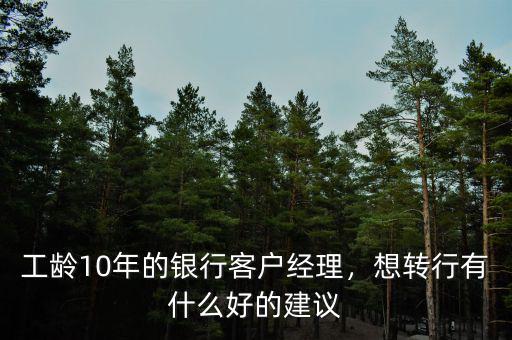 工齡10年的銀行客戶經(jīng)理，想轉(zhuǎn)行有什么好的建議