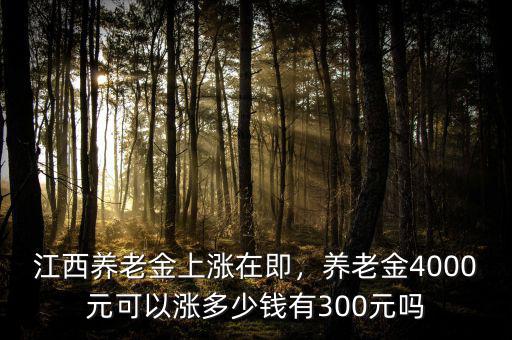 江西養(yǎng)老金上漲在即，養(yǎng)老金4000元可以漲多少錢有300元嗎