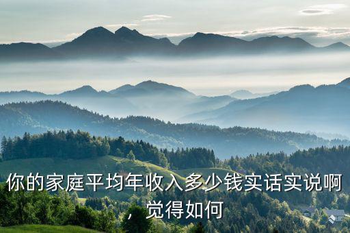 你的家庭平均年收入多少錢實話實說啊，覺得如何
