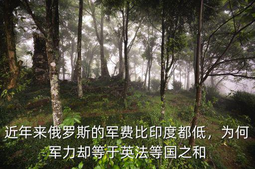 近年來俄羅斯的軍費比印度都低，為何軍力卻等于英法等國之和