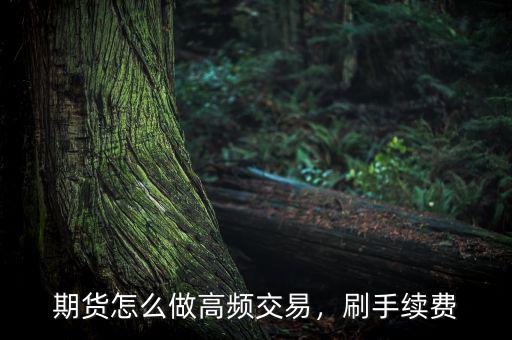 期貨怎么做高頻交易，刷手續(xù)費