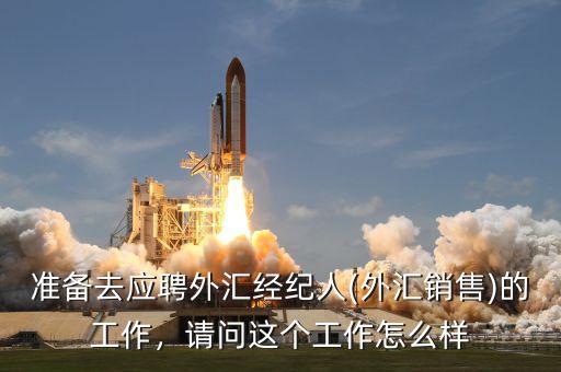 準(zhǔn)備去應(yīng)聘外匯經(jīng)紀(jì)人(外匯銷售)的工作，請問這個(gè)工作怎么樣