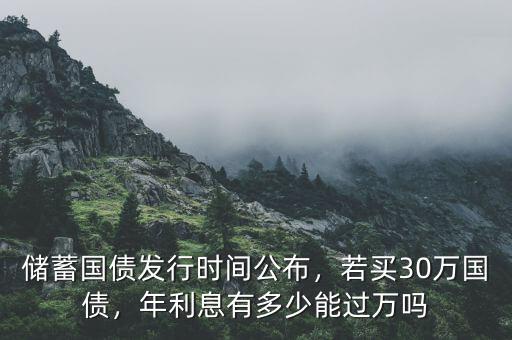國(guó)債存款利率一年多少,若買(mǎi)30萬(wàn)國(guó)債