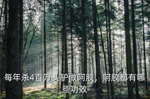 每年殺4百萬頭驢做阿膠，阿膠都有哪些功效