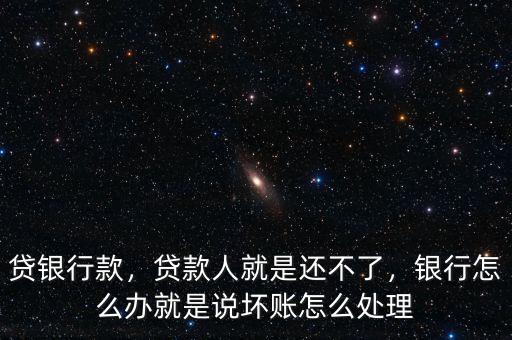 貸銀行款，貸款人就是還不了，銀行怎么辦就是說壞賬怎么處理