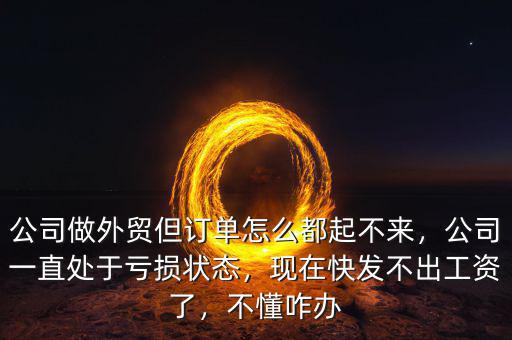 公司做外貿(mào)但訂單怎么都起不來(lái)，公司一直處于虧損狀態(tài)，現(xiàn)在快發(fā)不出工資了，不懂咋辦