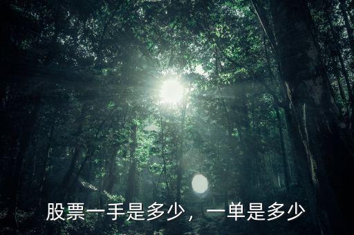 股票一手是多少，一單是多少