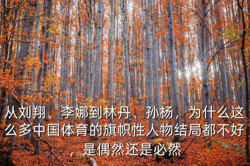 從劉翔、李娜到林丹、孫楊，為什么這么多中國體育的旗幟性人物結(jié)局都不好，是偶然還是必然
