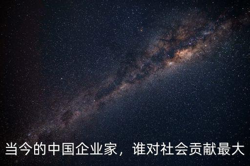 當(dāng)今的中國企業(yè)家，誰對社會貢獻最大
