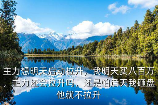 主力想明天啟動(dòng)拉升，我明天買(mǎi)八百萬(wàn)，主力還會(huì)拉升嗎，還是怕后天我砸盤(pán)他就不拉升