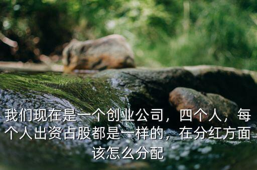 我們現(xiàn)在是一個創(chuàng)業(yè)公司，四個人，每個人出資占股都是一樣的，在分紅方面該怎么分配