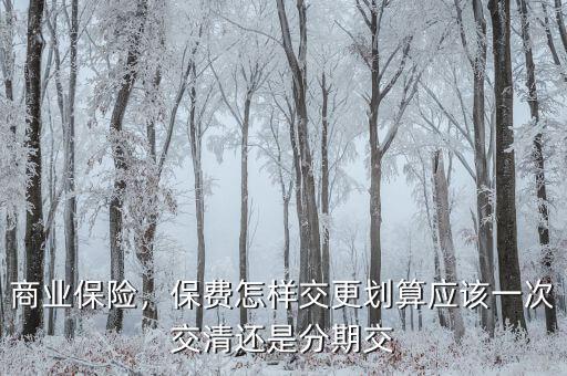 商業(yè)保險(xiǎn)，保費(fèi)怎樣交更劃算應(yīng)該一次交清還是分期交