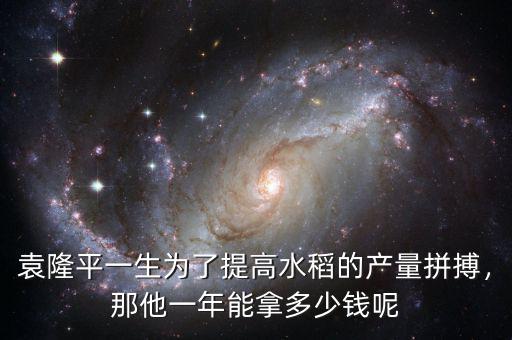 袁隆平一生為了提高水稻的產(chǎn)量拼搏，那他一年能拿多少錢呢