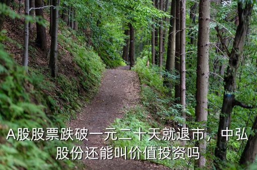 A股股票跌破一元二十天就退市，中弘股份還能叫價值投資嗎