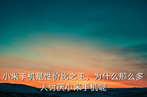 小米手機是性價比之王，為什么那么多人討厭小米手機呢