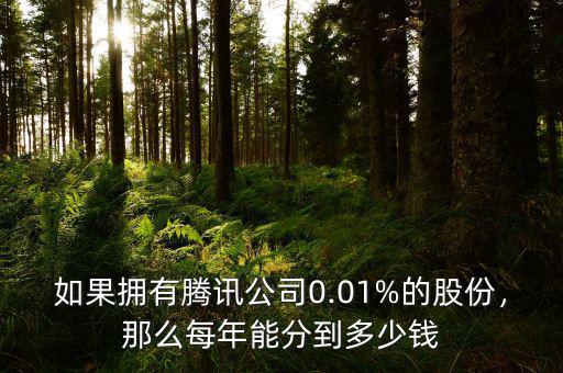 騰訊集團(tuán)市值多少錢(qián),那么每年能分到多少錢(qián)