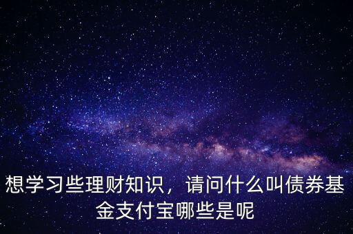 想學(xué)習(xí)些理財知識，請問什么叫債券基金支付寶哪些是呢