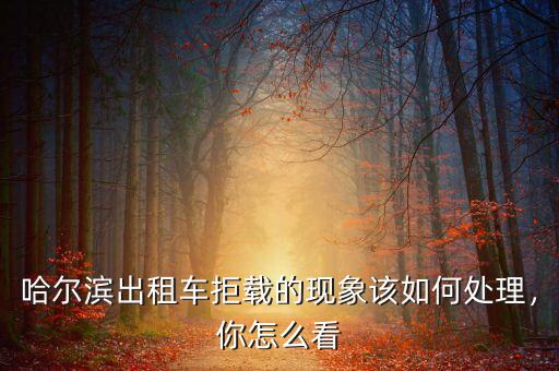 哈爾濱出租車拒載的現(xiàn)象該如何處理，你怎么看