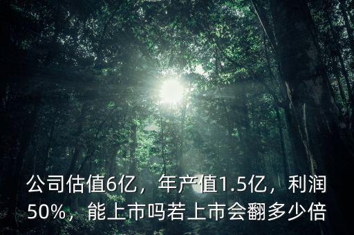 公司估值6億，年產(chǎn)值1.5億，利潤(rùn)50%，能上市嗎若上市會(huì)翻多少倍