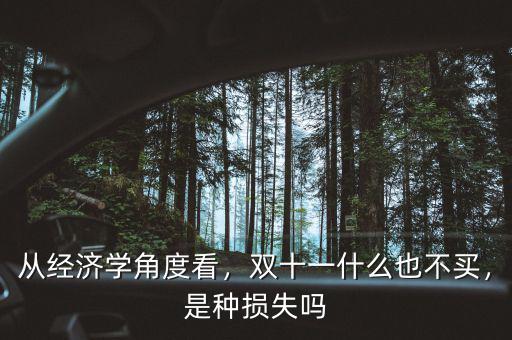 從經(jīng)濟(jì)學(xué)角度看，雙十一什么也不買，是種損失嗎