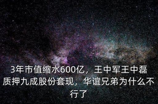 3年市值縮水600億，王中軍王中磊質(zhì)押九成股份套現(xiàn)，華誼兄弟為什么不行了