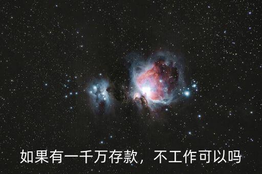 如果有一千萬存款，不工作可以嗎
