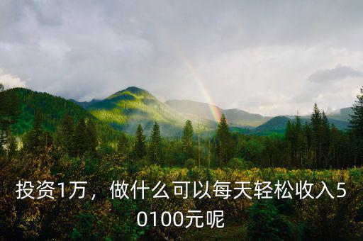 投資1萬，做什么可以每天輕松收入50100元呢