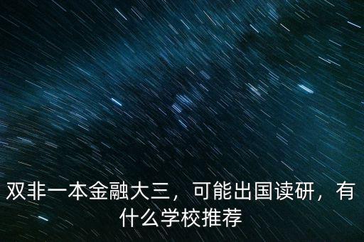雙非一本金融大三，可能出國讀研，有什么學(xué)校推薦