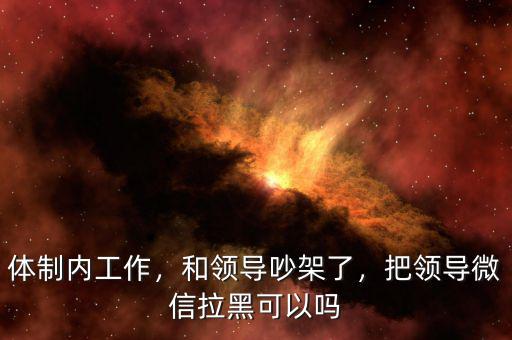 體制內(nèi)工作，和領(lǐng)導(dǎo)吵架了，把領(lǐng)導(dǎo)微信拉黑可以嗎