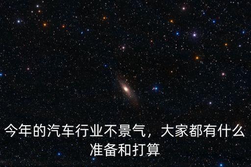 今年的汽車行業(yè)不景氣，大家都有什么準(zhǔn)備和打算