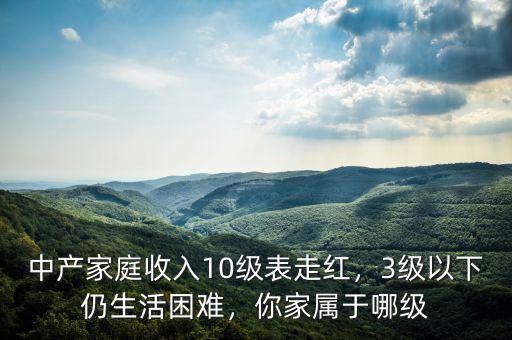 中產(chǎn)家庭收入10級表走紅，3級以下仍生活困難，你家屬于哪級
