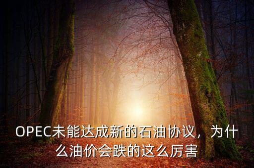 OPEC未能達成新的石油協(xié)議，為什么油價會跌的這么厲害