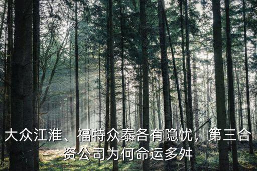 大眾江淮、福特眾泰各有隱憂，第三合資公司為何命運(yùn)多舛