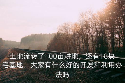 土地流轉(zhuǎn)了100畝耕地，還有18塊宅基地，大家有什么好的開發(fā)和利用辦法嗎