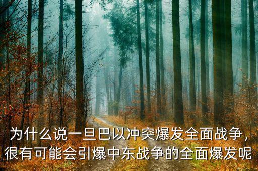 為什么說一旦巴以沖突爆發(fā)全面戰(zhàn)爭，很有可能會引爆中東戰(zhàn)爭的全面爆發(fā)呢