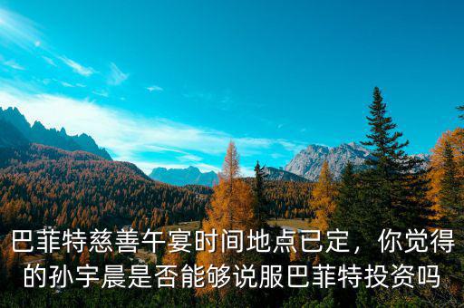 巴菲特慈善午宴時(shí)間地點(diǎn)已定，你覺(jué)得的孫宇晨是否能夠說(shuō)服巴菲特投資嗎