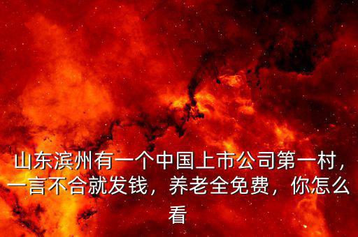 山東濱州有一個中國上市公司第一村，一言不合就發(fā)錢，養(yǎng)老全免費，你怎么看