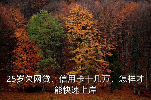 25歲欠網(wǎng)貸、信用卡十幾萬，怎樣才能快速上岸