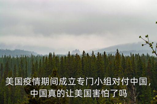 美國疫情期間成立專門小組對付中國，中國真的讓美國害怕了嗎