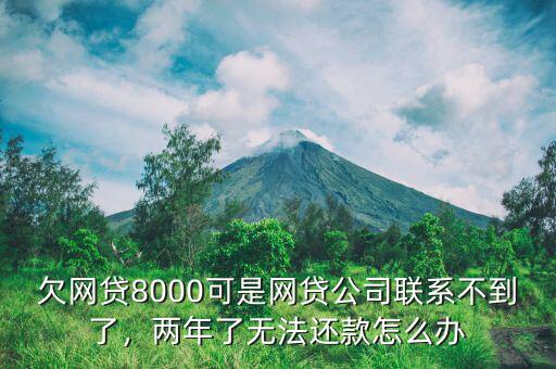 欠網(wǎng)貸8000可是網(wǎng)貸公司聯(lián)系不到了，兩年了無法還款怎么辦
