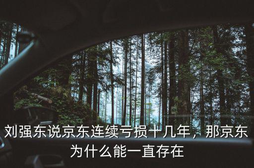 劉強(qiáng)東說京東連續(xù)虧損十幾年，那京東為什么能一直存在