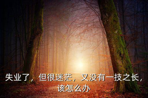 失業(yè)了，但很迷茫，又沒有一技之長(zhǎng)，該怎么辦