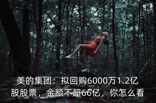 美的集團(tuán)：擬回購(gòu)6000萬(wàn)1.2億股股票，金額不超66億，你怎么看