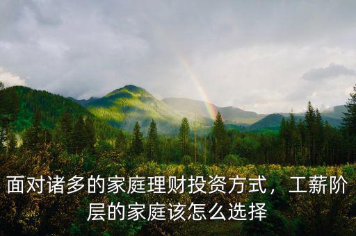 面對諸多的家庭理財(cái)投資方式，工薪階層的家庭該怎么選擇