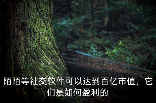陌陌等社交軟件可以達(dá)到百億市值，它們是如何盈利的